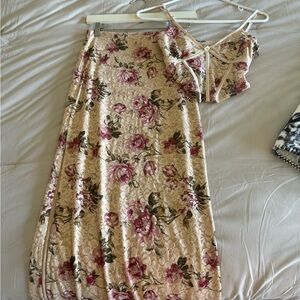 Floral tiger mist maxi skirt set